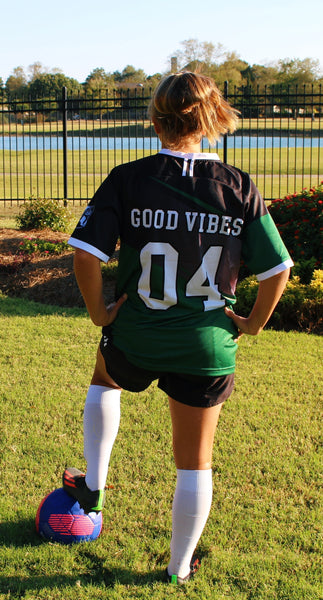 Green To Black Soccer Jersey (Unisex)
