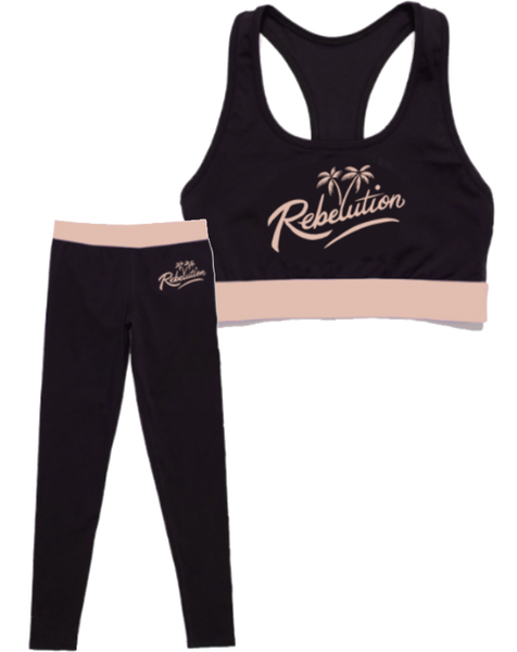 Womens Palm Logo Sports Top / Leggings Bundle