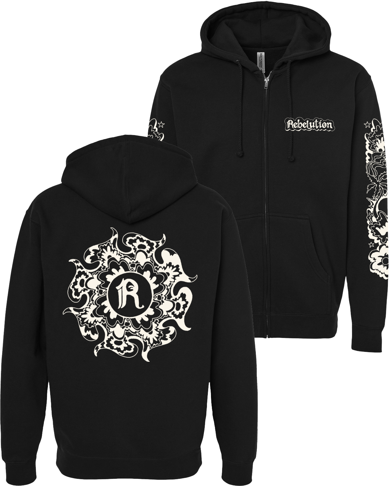 Hippy Zip Hoodie (Black)