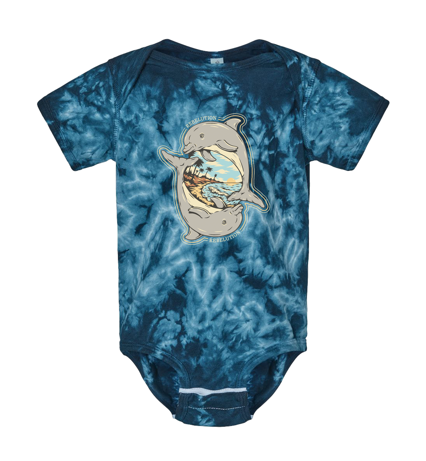 Youth / Baby Dolphin Onesie (Blue Ocean Tie Dye)